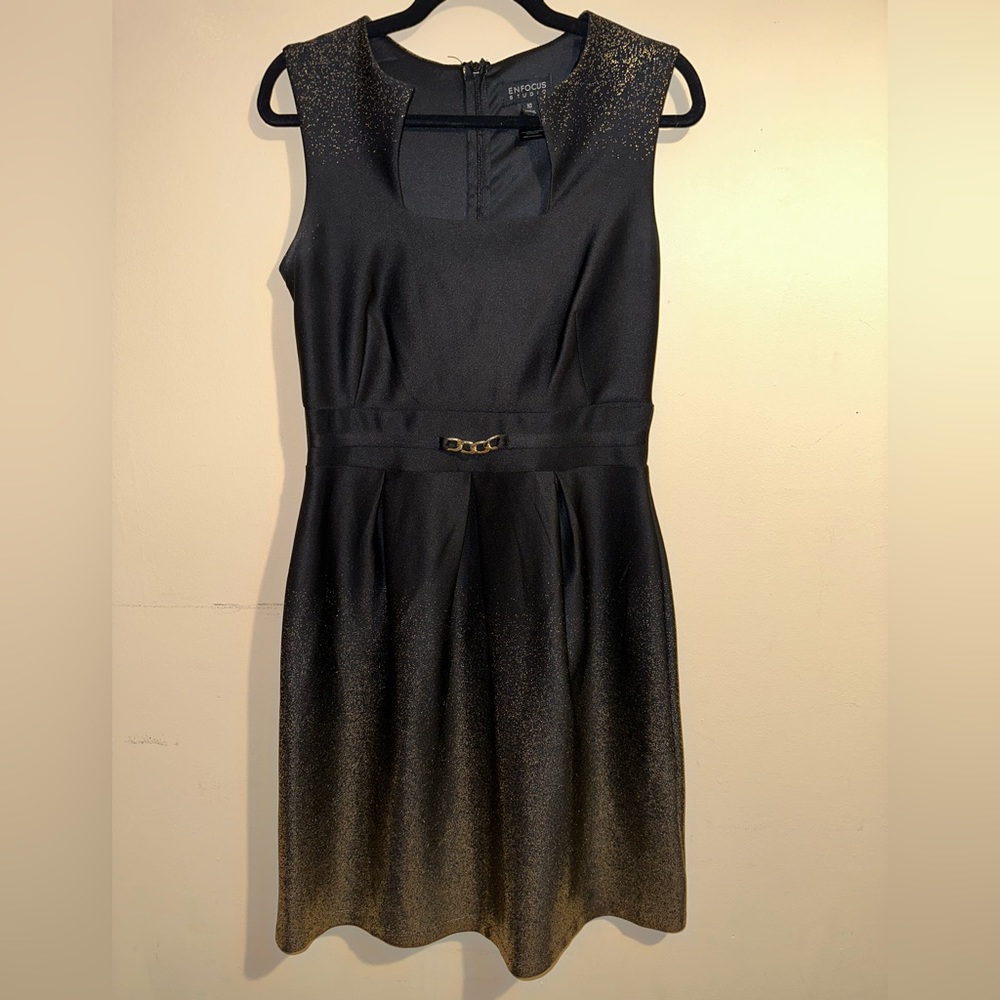 Beautiful Black Dress Kissed with Gold
